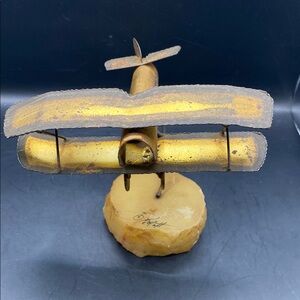 Vintage Biplane Sculpture